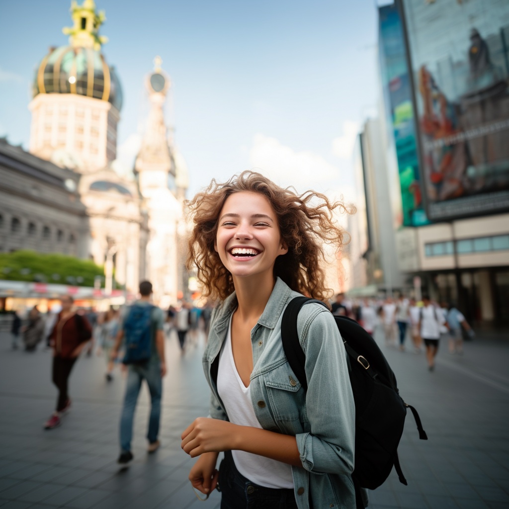 A photograph of the student in Berlin