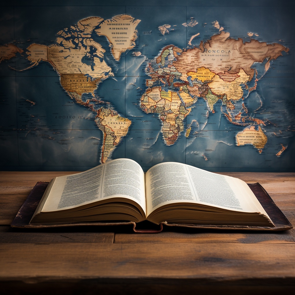 World map showing various countries.